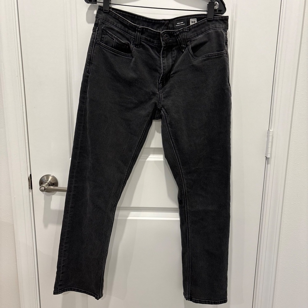 Volcom | Solver Modern Straight Jeans Mens 32x32 Black Denim Skater Skate